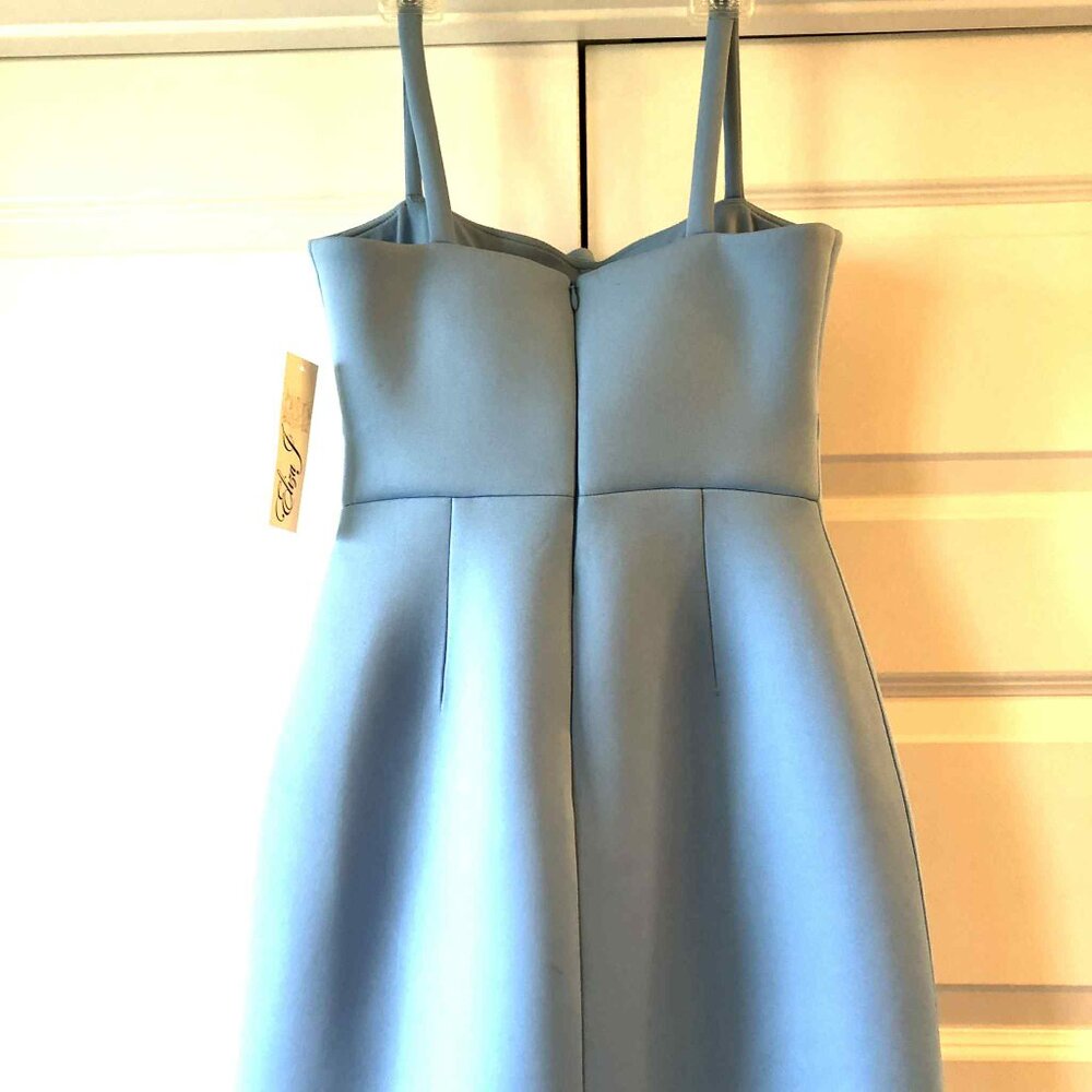 NWT ELIZA J Blue Rose Scuba Gown 2 MSRP $188 - Picture 7 of 8